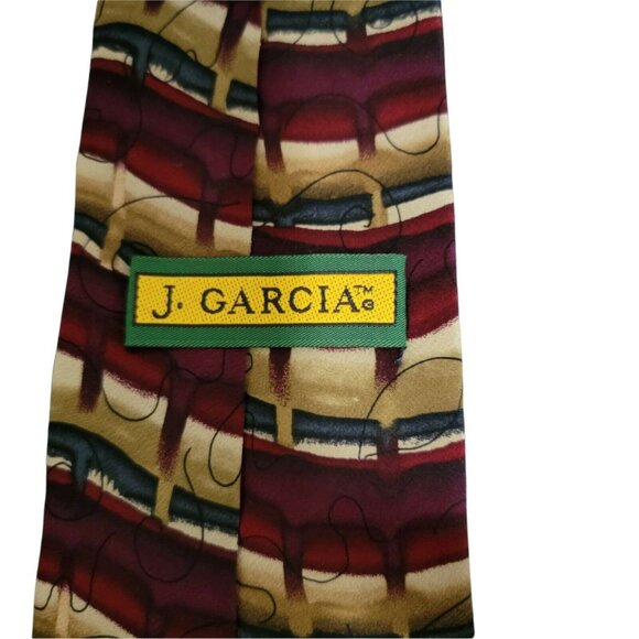 J Garcia Butterfly Study II Silk Tie Abstract Striped Mens Necktie Business - Picture 2 of 5